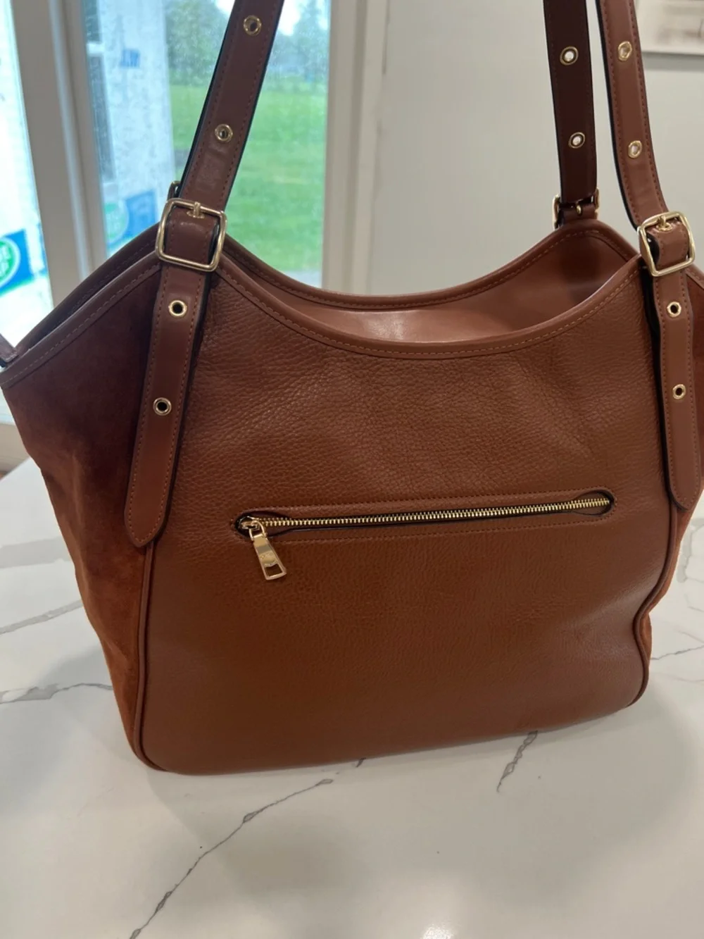 Coach Chestnut Brown Leather Suede Tote - Picture 6 of 14